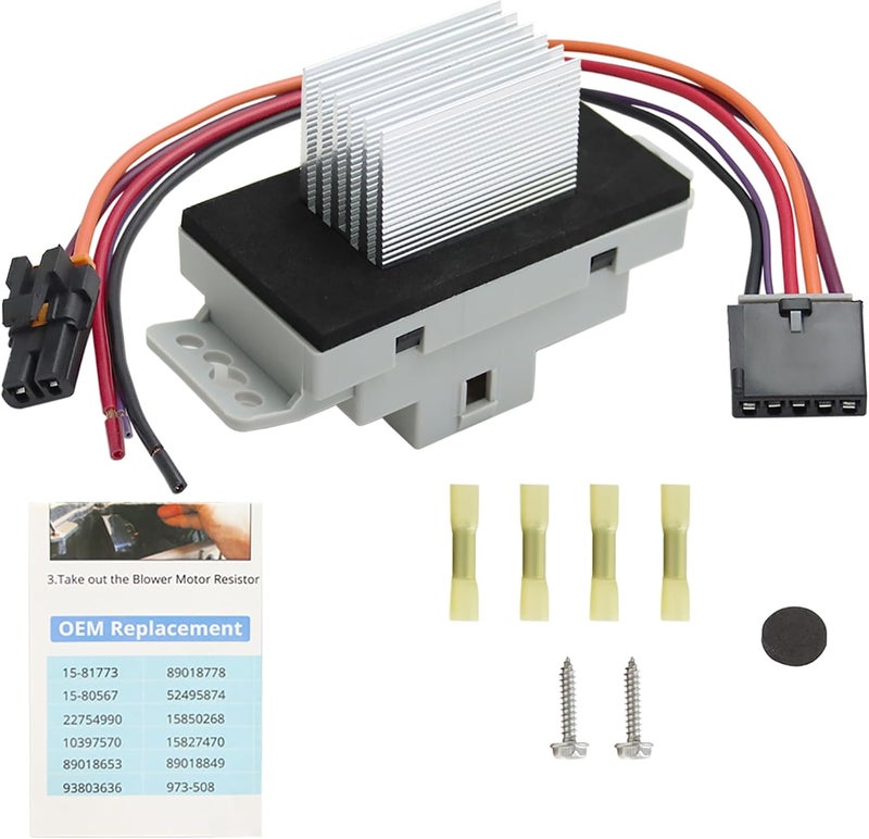 A.D.P. HVAC Blower Motor Resistor Kit Compatible with 2003 2004 2005 2006 2007 Chevy,GMC - Silverado, Tahoe, Suburban,Avalanche,Sierra,Yukon XL Replace# 15-81773,1581773,89018778,89019351 Auto AC Control - Image 1